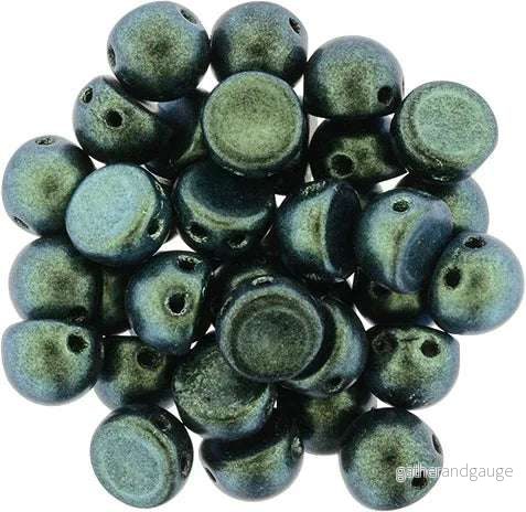 CzechMates Cabochon – Polychrome Aqua Teal 7mm 2-håls, 10-pack CzechMates Cabochon – Polychrome Aqua Teal 7mm 2-håls, 10-pack