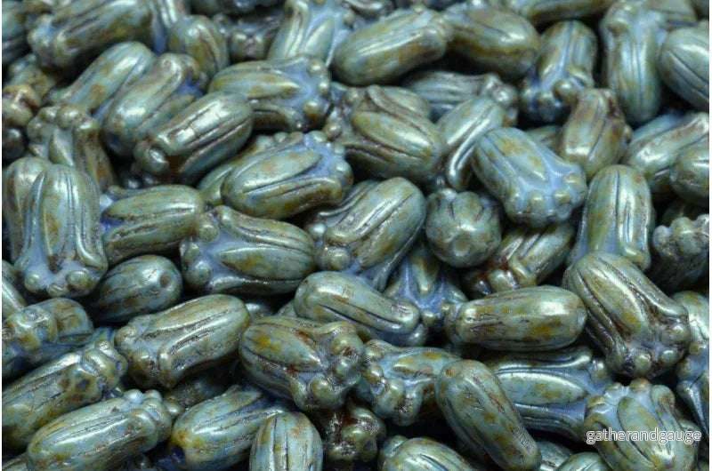 Tulip Bud Beads - Sage 12x8mm, 20-pack
