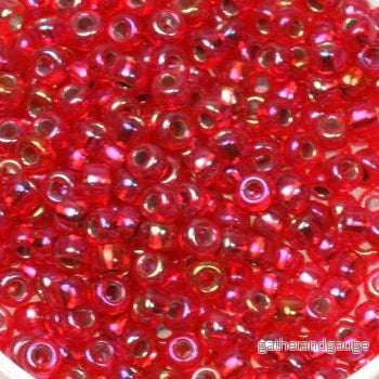 Miyuki Seed Beads – Silverlined Flame Red AB 8/0, 10 gram