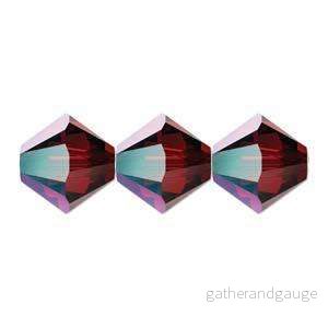 Swarovski crystals Bicone (5328) - Siam Shimmer 4mm, 10-pack