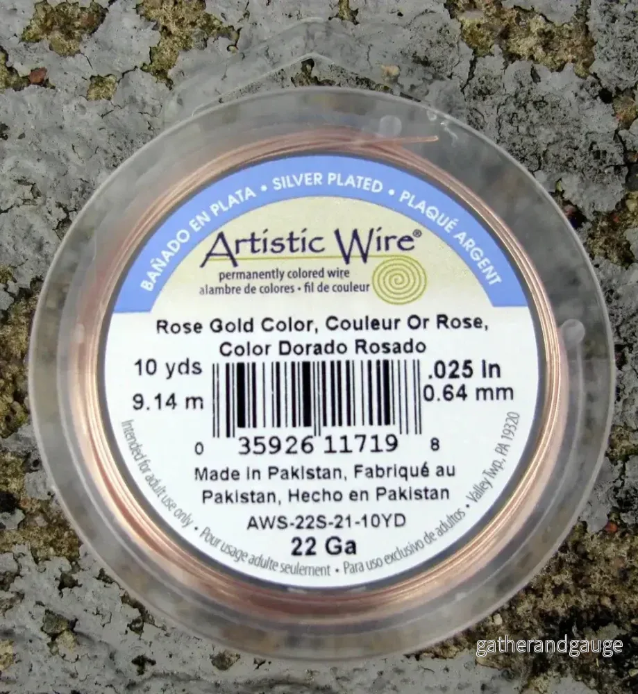Artistic Wire 22 Ga - Silverpläterad Rose Gold, 1 Rulle