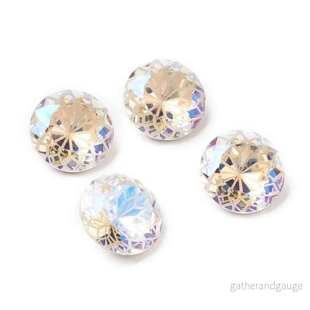Kinesisk Strass - Rund med Blomma Moonlight 14mm 1 Styck - Bild 2