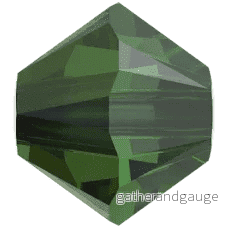 Primero Crystals 5328 Bicone – Fern Green AB, 4mm 25-pack Primero Crystals 5328 Bicone – Fern Green AB, 4mm 25-pack