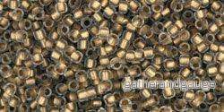 TOHO Seed Beads - Gold Lined Frosted Crystal 15/0, 10 gram