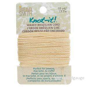Knot-it Waxed Brazilian cord – Cream 13,7 m