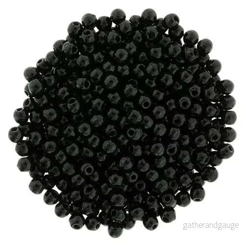 Tjeckiska Druk (Runda) – Jet 2mm, 50-pack