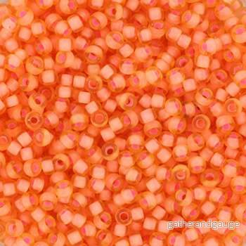 Miyuki Seed Beads – Semi-Matt Salmon Lined LT Amber 11/0 10 gram Miyuki Seed Beads – Semi-Matt Salmon Lined LT Amber 11/0 10 gram