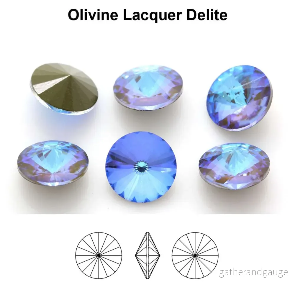 Aurea Crystals A1122 Rivoli – Olivine Lacquer DeLite 14mm 1 styck Aurea Crystals A1122 Rivoli – Olivine Lacquer DeLite 14mm 1 styck