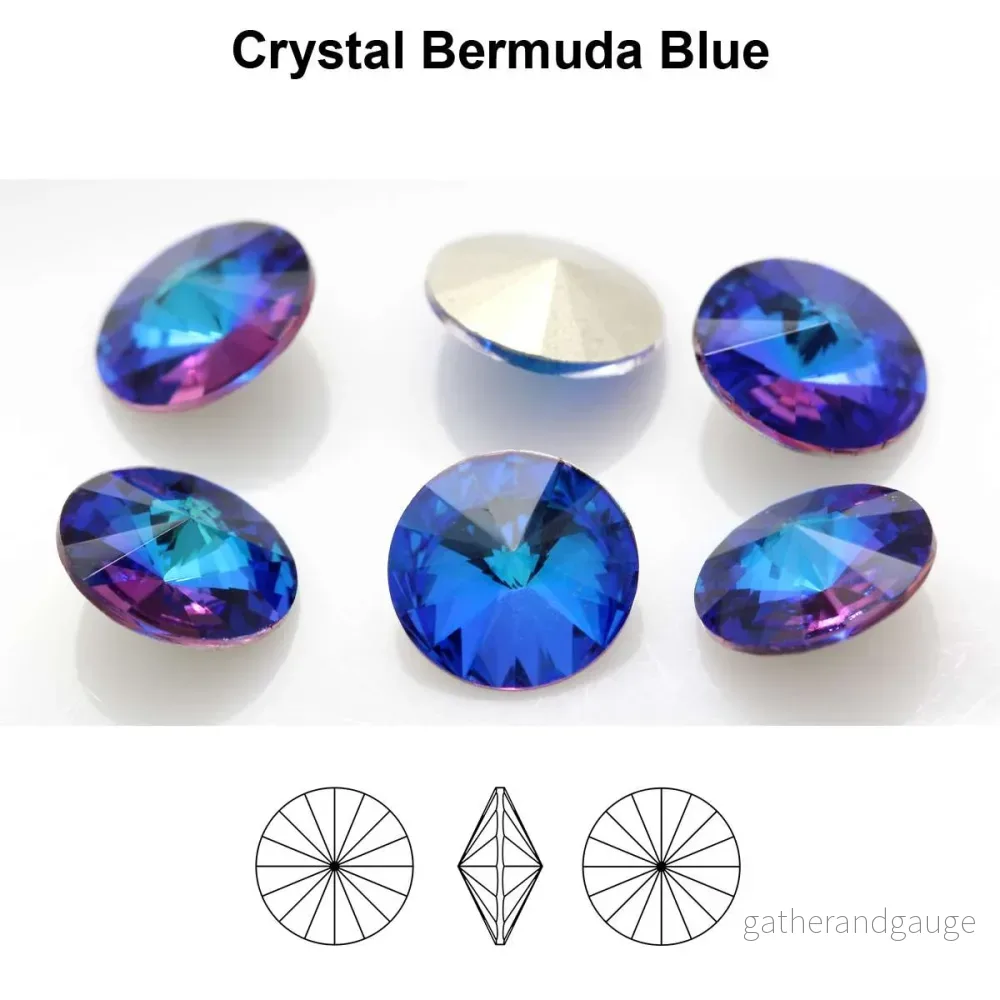 Aurea Crystals A1122 Rivoli – Crystal Bermuda Blue, 27 mm, 1 styck