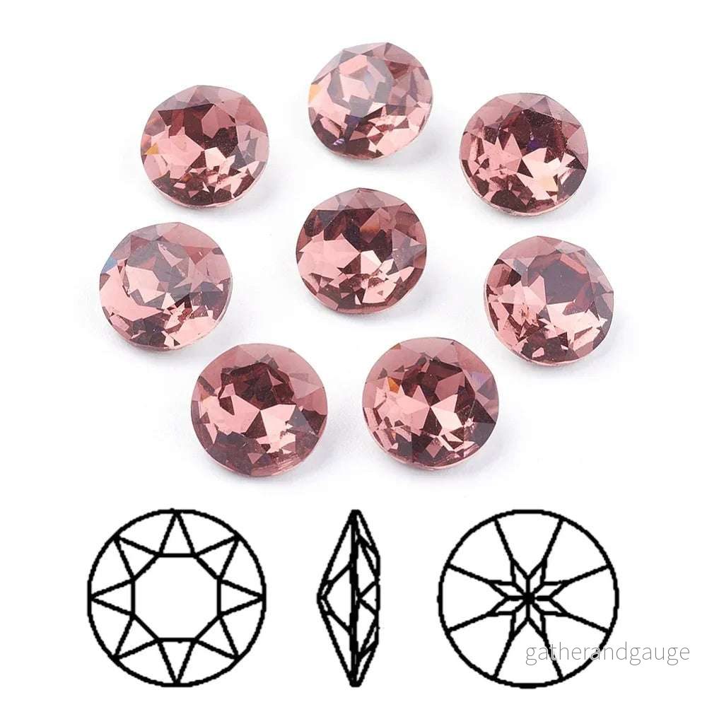 Kinesisk Strass - Round stone Burgundy 10mm 1 styck - Bild 3