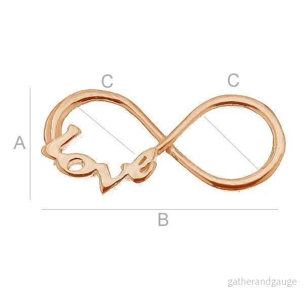 Connector 925 Silver 18K Rose Gold – Evighetstecken Infinity 1 styck Connector 925 Silver 18K Rose Gold – Evighetstecken Infinity 1 styck