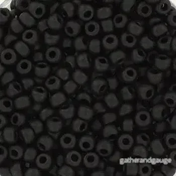 Miyuki Seed Beads - Matte Black 8/0, 10 gram