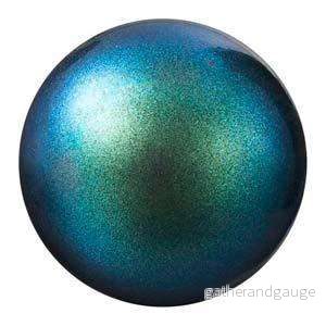 Preciosa Pearl Round – Maxima Pearlescent Peacock Green 4 mm, 1 sträng
