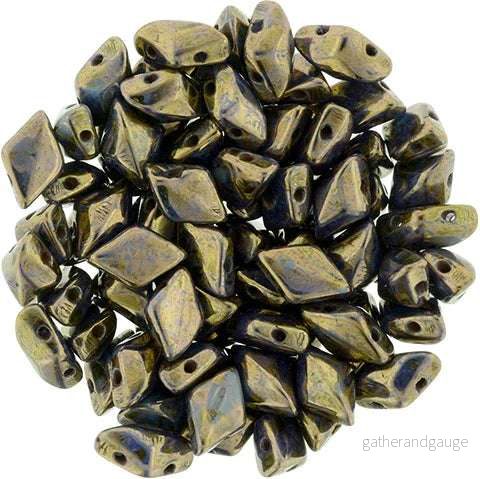 Matubo Gemduo - Blue Turquoise Bronze Picasso 8x5mm, 10 gram - Bild 2