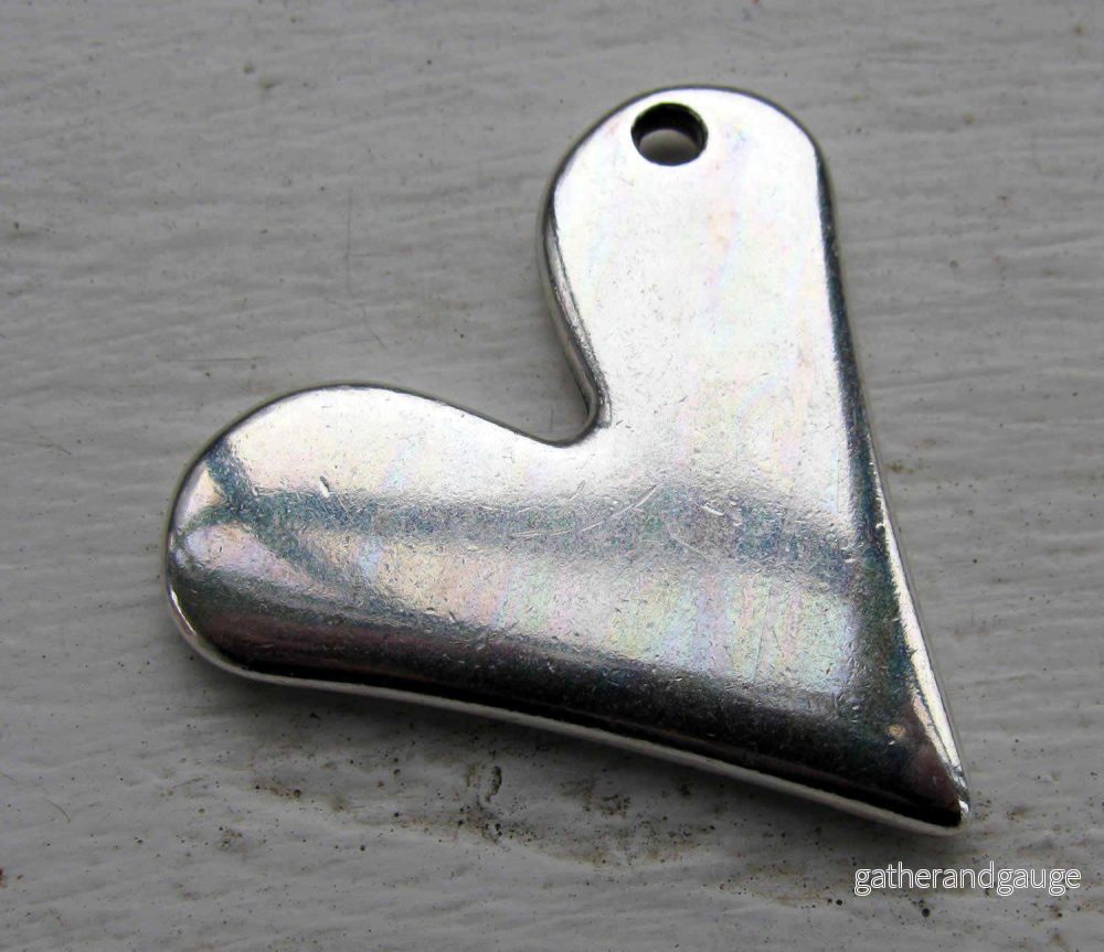 Berlock silverfärgad - Stort Hjärta 40mm 1 styck - Bild 2