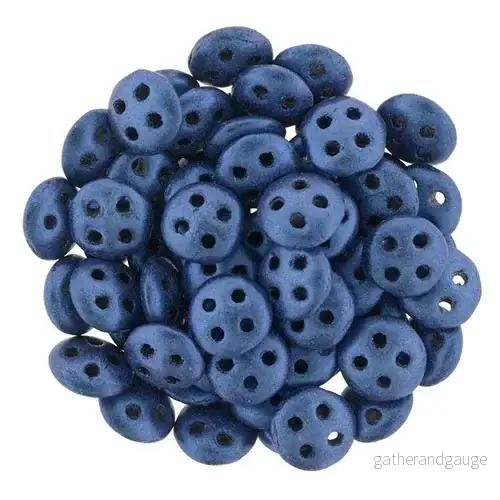 CzechMates QuadraLentil - Metallic Suede Blue 6mm, 10 gram