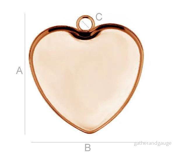 925 Silver 18K Rose Gold – Ram Hjärta 27mm 1 styck