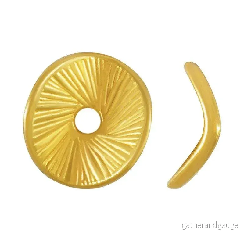 Mellandel 24K Guldpläterad - Böjd Platt Disc 8mm 5-Pack - Bild 2