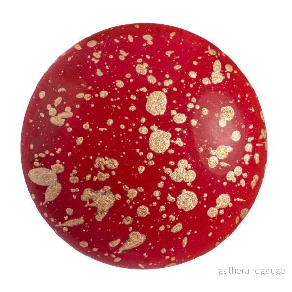 Cabochon par Puca® - Opaque Coral Red Splash 25 mm, 1 styck