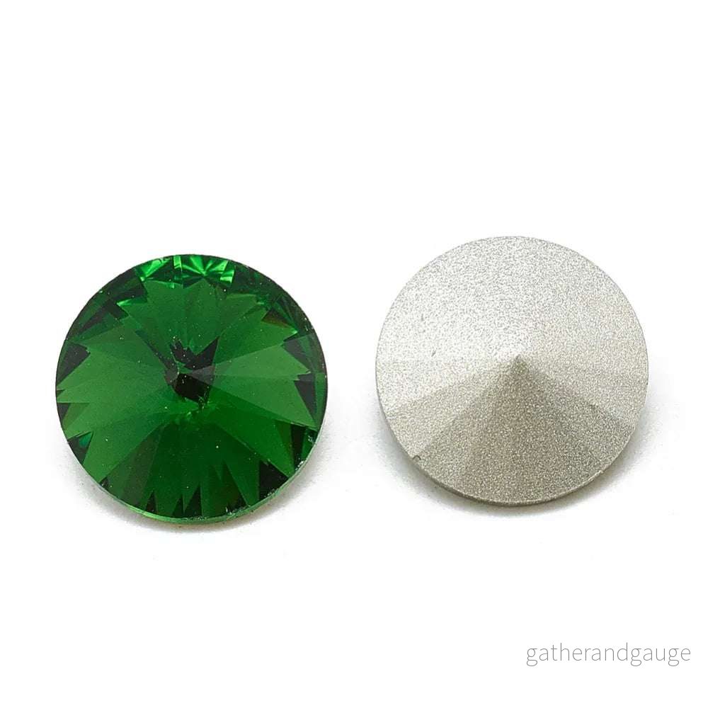 Kinesisk strass - Rivoli Green 10mm 1 styck