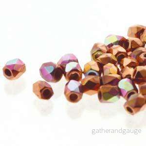 Tjeckiska Firepolish - Crystal Copper Plate AB True2 mm, 2 gram - Bild 2