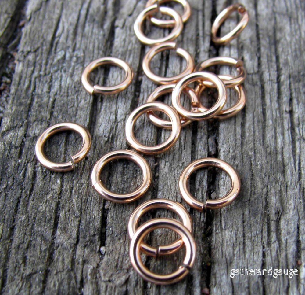 Bindringar Roséguldfärgade – 6,5x1mm, 20-pack