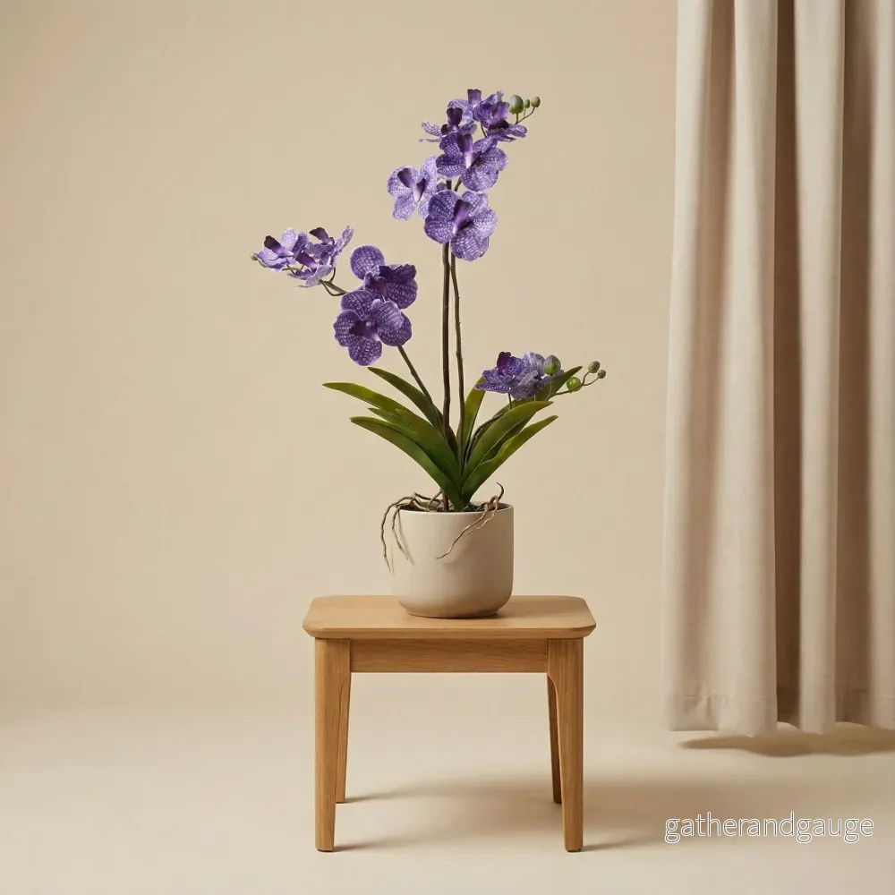 Orchidee Vanda violet artificiel h60cm kruka inkluderad