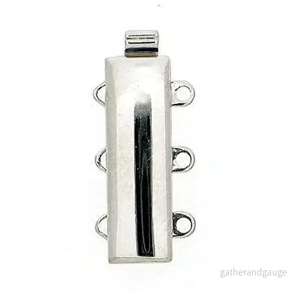 Claspgarten instickslås - Rektangel stilrent, silverfärgad 19x6mm, 1 styck