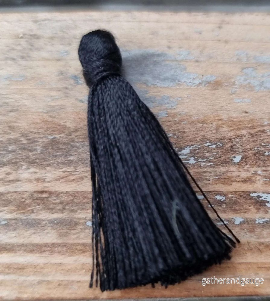 Hänge Tassel Polyester - Svart 35mm 1 styck