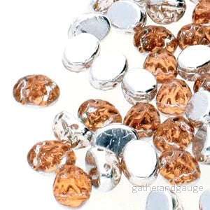 Baroque Cabochon - Backlit Peach Oval 8x6mm 2-håls 10-pack