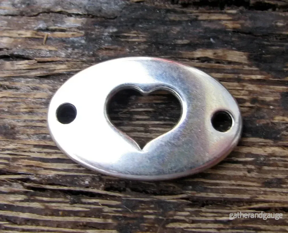 Connector Silverfärgad - Oval med hjärta 20x13mm 1 styck