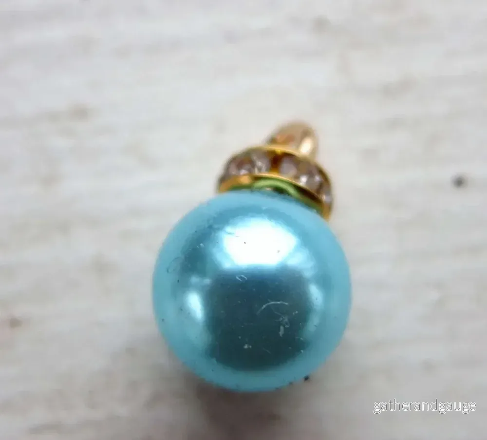 Hänge Akryl - Pärla med Strassrondell Turkos 10mm 1 styck - Bild 2
