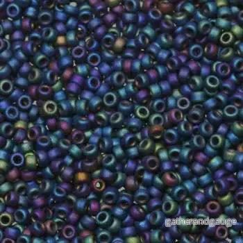 Miyuki Seed Beads - Matte Opaque Multi Iris 15/0, 10 Gram