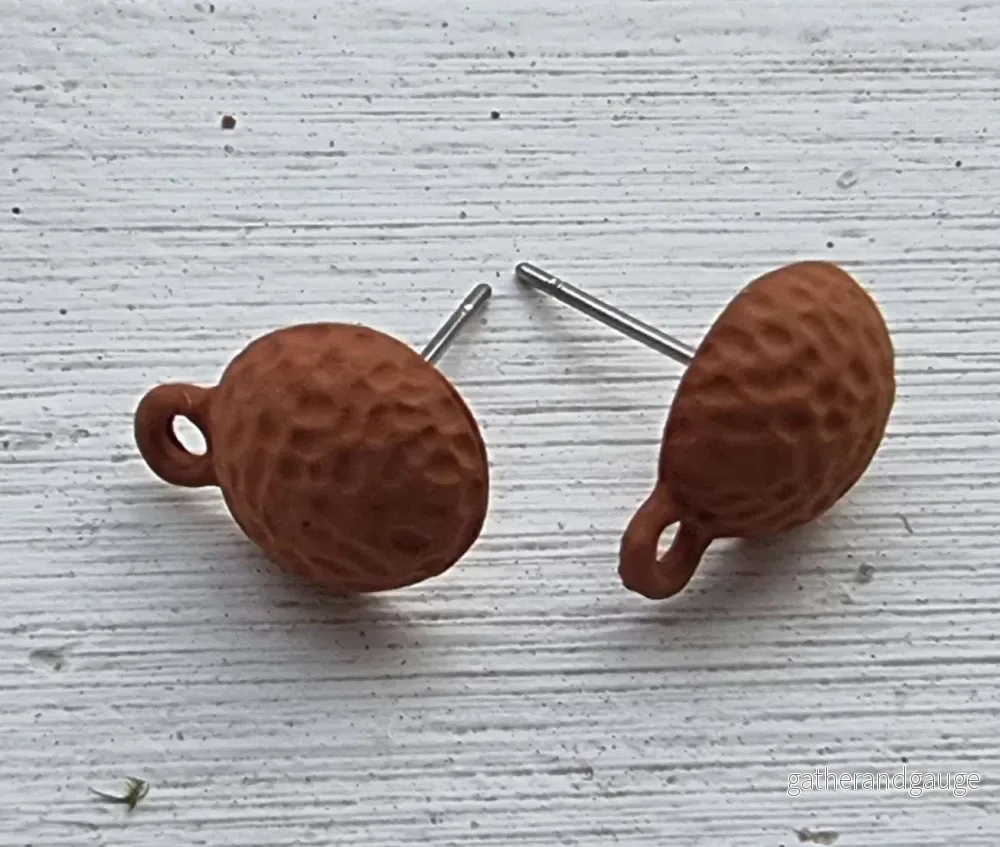 Örstickare Brun - Runt knottrig 10mm, 2-pack