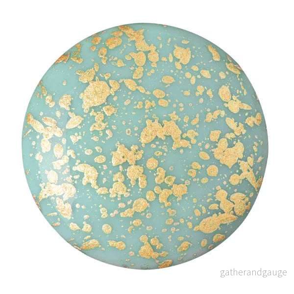 Cabochon par Puca® - Opaque Aqua Splash 25 mm, 1 styck
