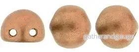 CzechMates Cabochon - Matt Metallic Copper 7mm 2- håls, 10-pack - Bild 2