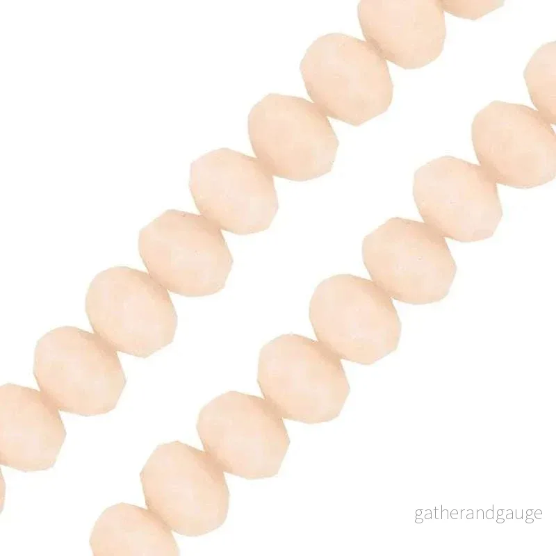 Facetterade glaspärlor - Matte laxfärgad, 3x2.5mm 1 sträng
