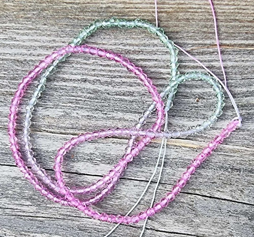 Glaspärlor Facetterade - Rosa Veraman Mix, 2 mm 1 sträng