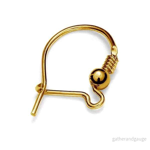 Öronkrokar 925 Silver 24K Gold - Brisyr 19x11mm, 1 Par