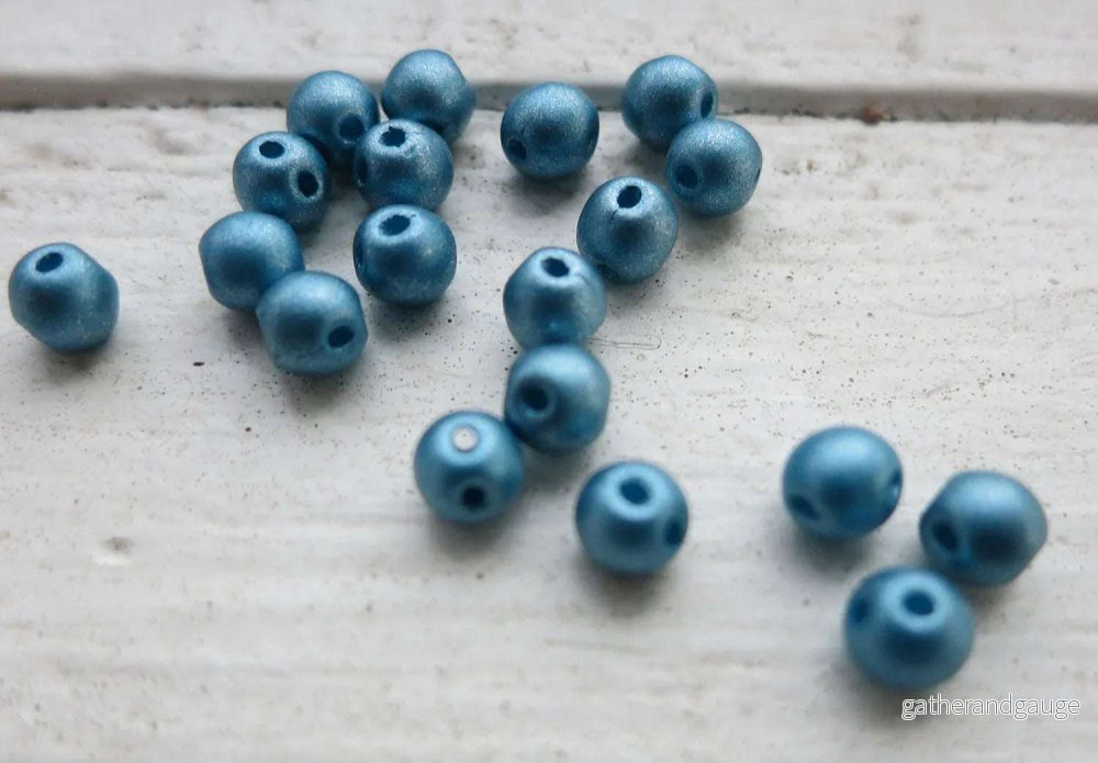 RoundDuo® Mini - Metallic Aqua 4mm, 50-pack