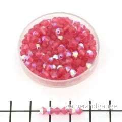 Tjeckiska MC Bicone - Indian Pink AB Matt 4mm 30-pack - Bild 2