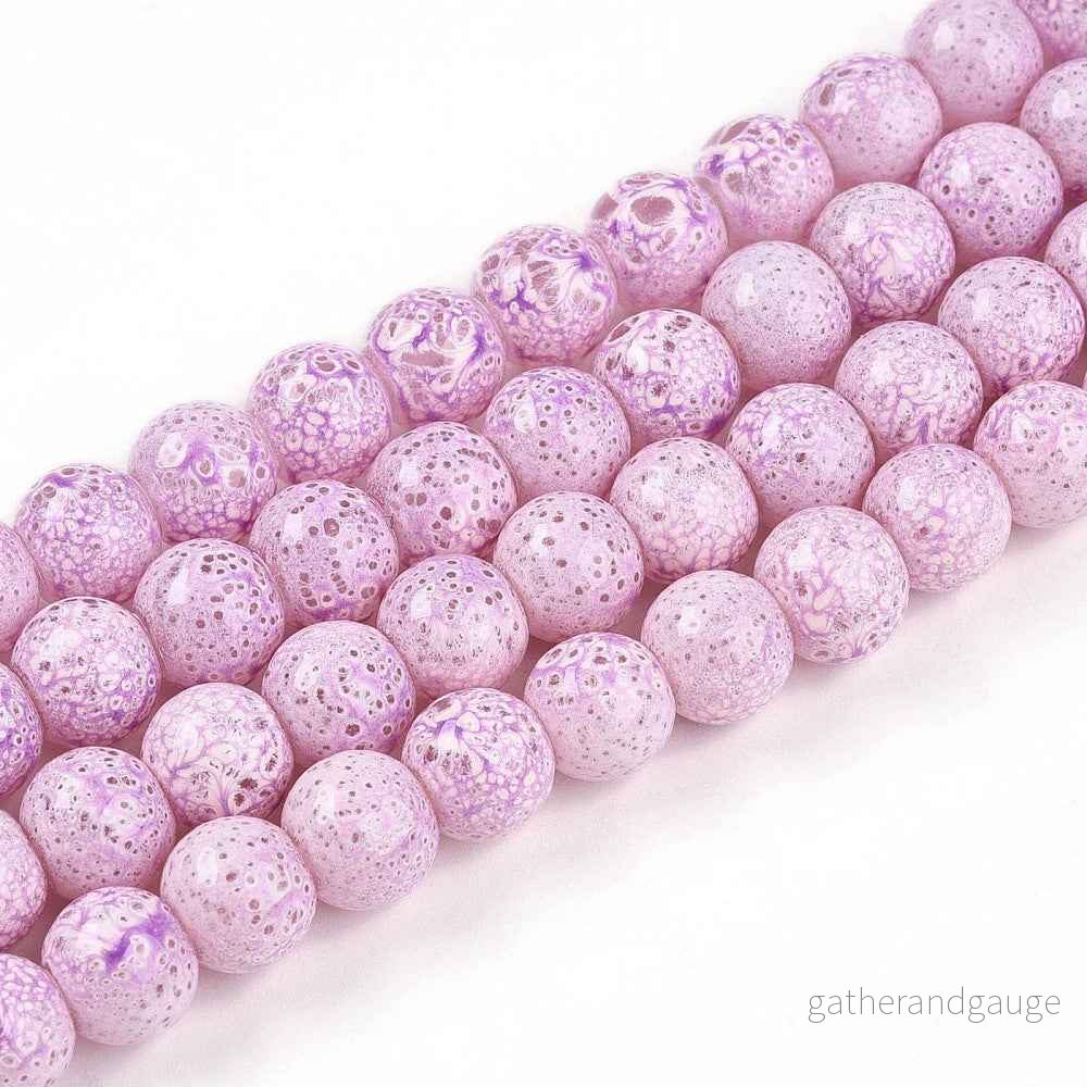 Glaspärlor Runda - Tvåtonde Plum 1 sträng - Bild 3
