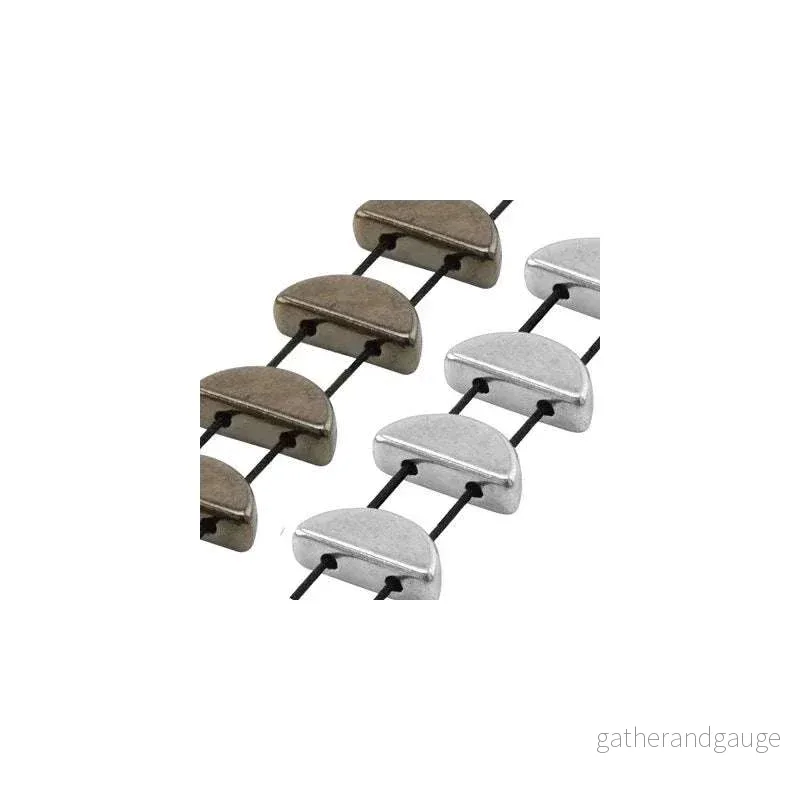 Mellandel Silverfärgad - Duo halvrund 5x10mm 2-pack - Bild 2