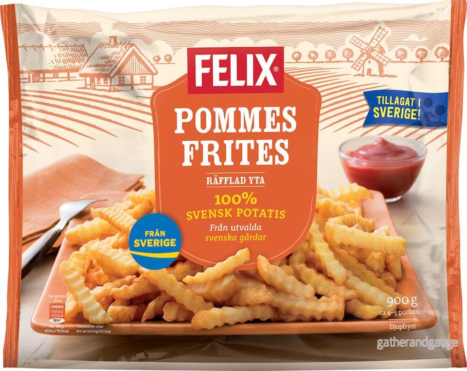 Pommes frites Räfflade Fryst 900g Felix