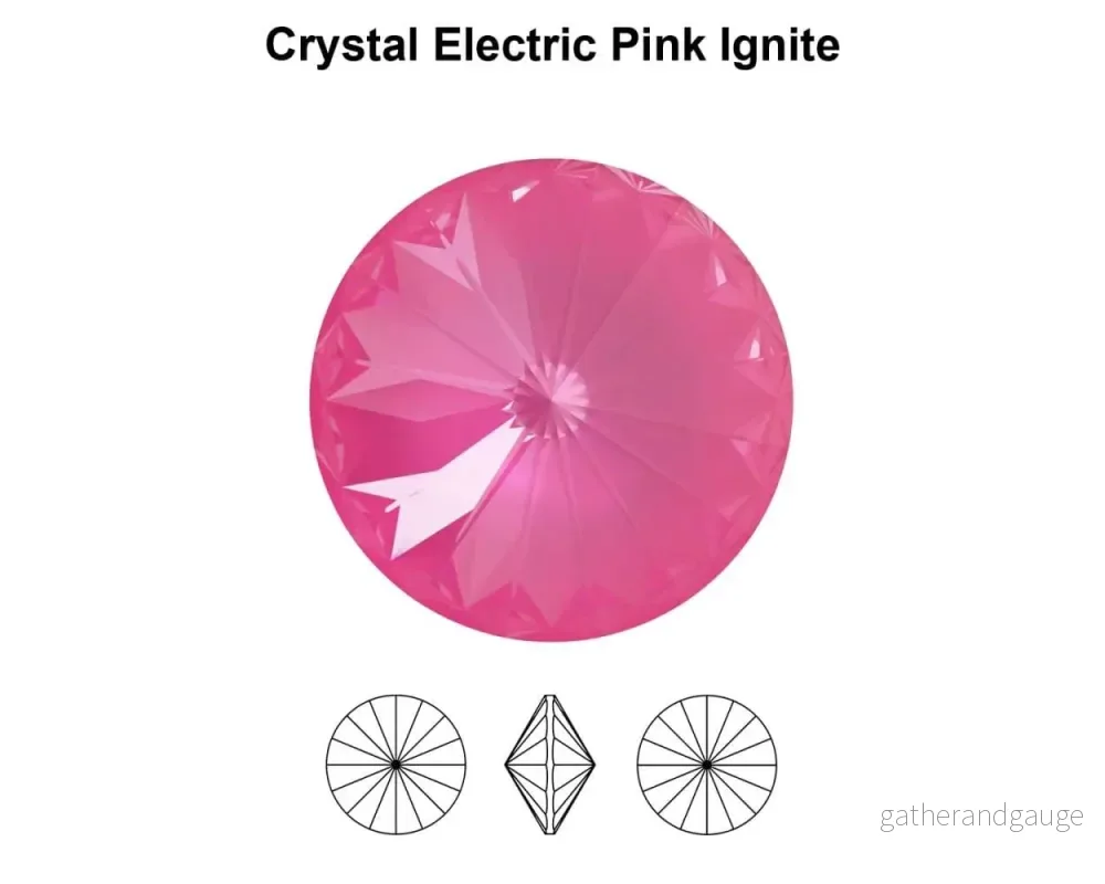 Primero Crystals 1122 Rivoli – Crystal Electric Pink Ignite 14mm 1 styck Primero Crystals 1122 Rivoli – Crystal Electric Pink Ignite 14mm 1 styck