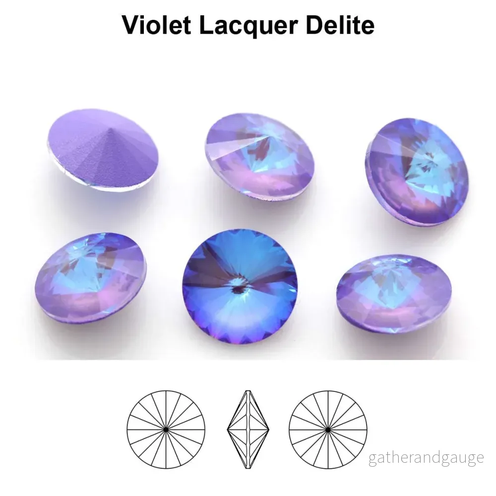 Aurea Crystals A1122 Rivoli – Violet Lacquer DeLite 12mm, 1 st Aurea Crystals A1122 Rivoli – Violet Lacquer DeLite 12mm, 1 st