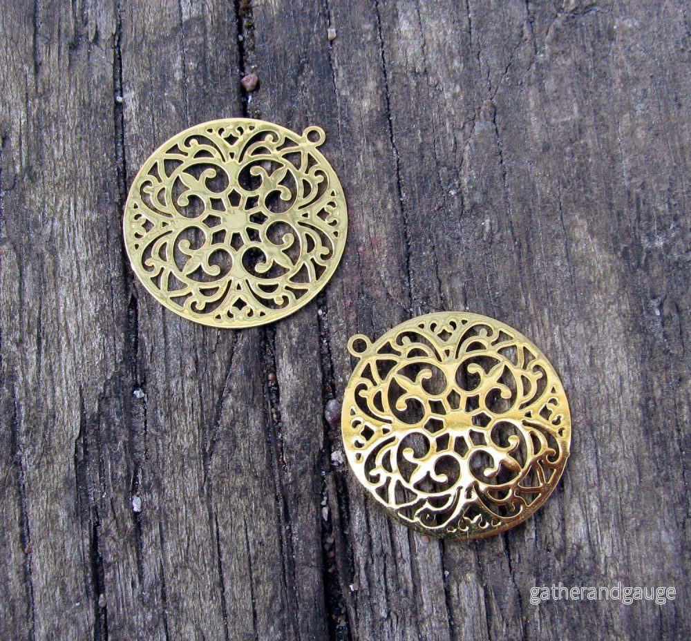 Berlock Guldfärgad - Mandala 20mm, 2 pack - Bild 2