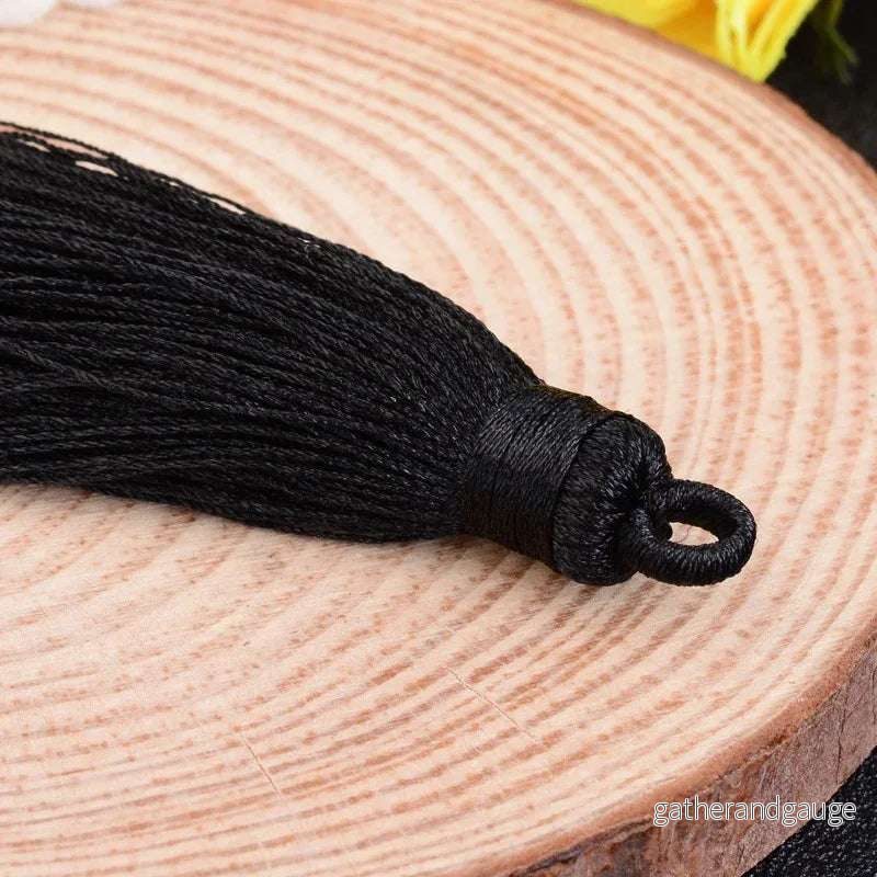 Hänge Tassel Polyester - Stor Svart 70-75mm 1 styck - Bild 2