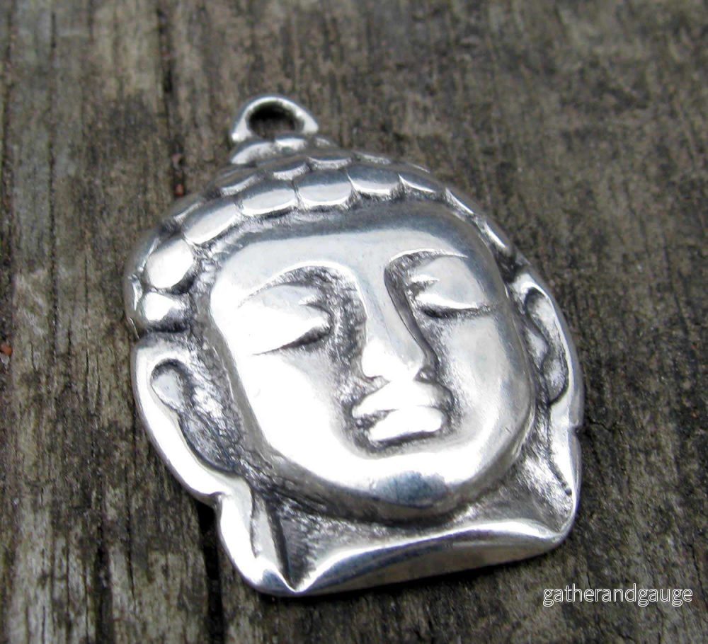 Berlock Silverpläterad - Buddha Huvud 30x21mm 1 styck - Bild 2