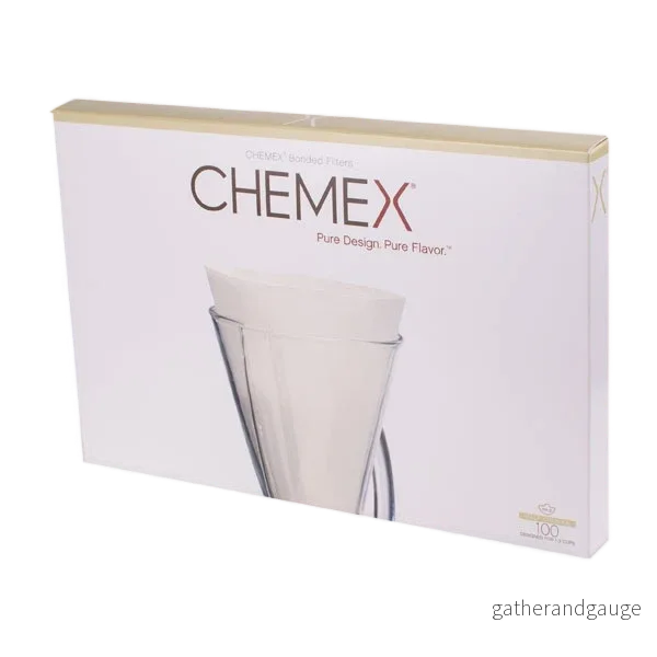 Chemex fyrkantiga pappersfilter – vita – 3 koppar (100 st)